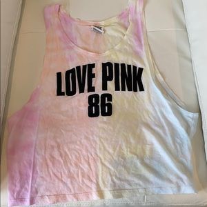 Pink workout crop tank